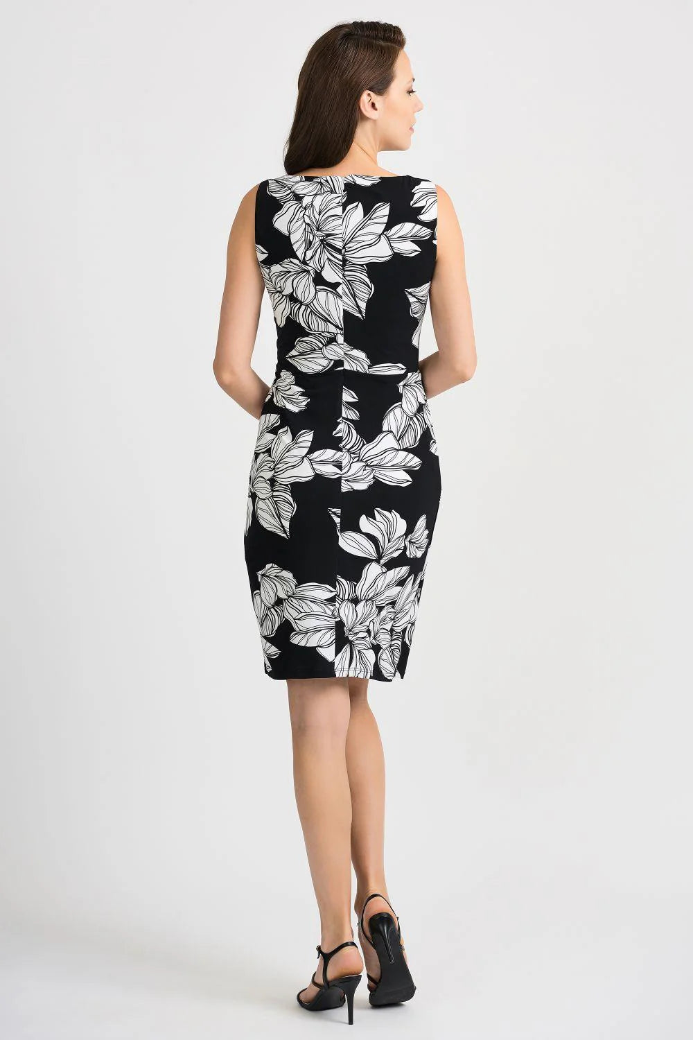 JOSEPH RIBKOFF Summer elastic wrap dress, black and white