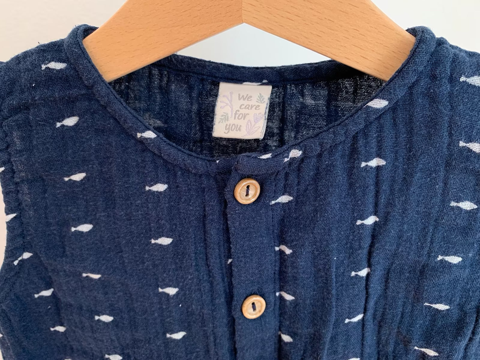 Children's hooded jumpsuit, dark blue