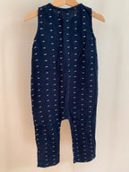 Children's hooded jumpsuit, dark blue