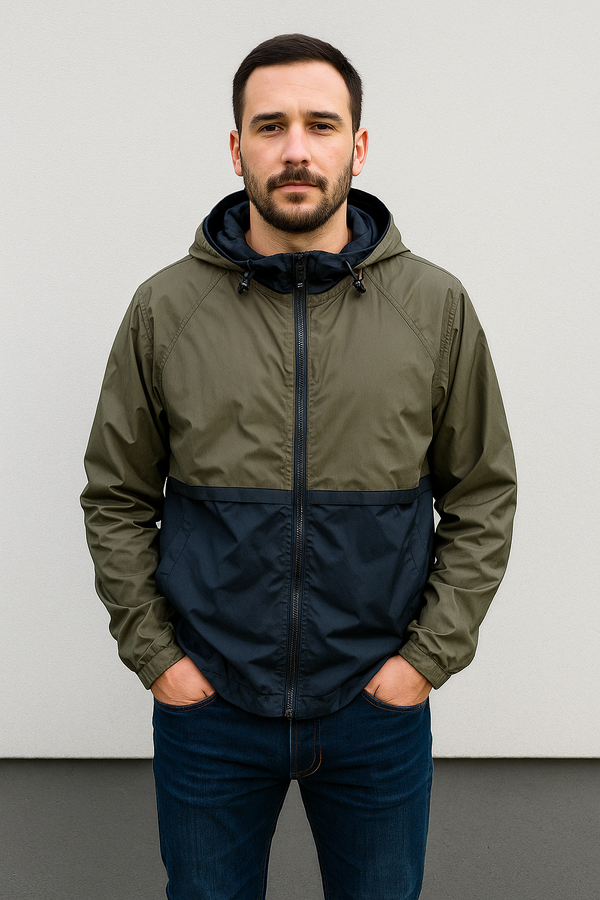 Мъжко яке Scotch & Soda Windbreaker, зелено / тъмносиньо