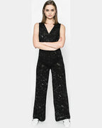 Desigual Women's jumpsuit, black with silver embroidery