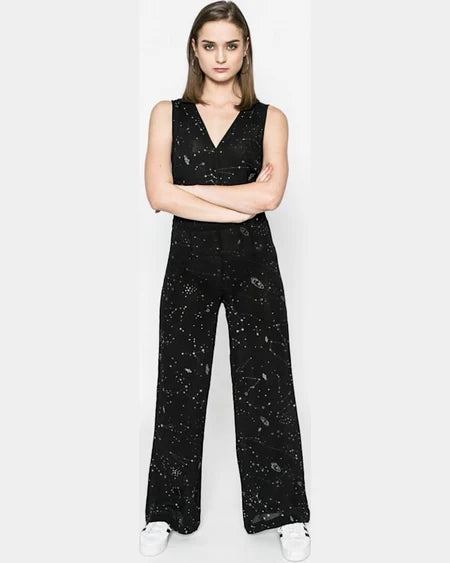 Desigual Women's jumpsuit, black with silver embroidery
