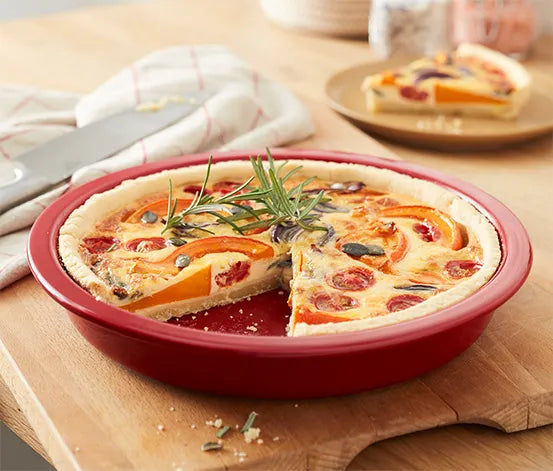 Глинен съд за печене на ястия, червен