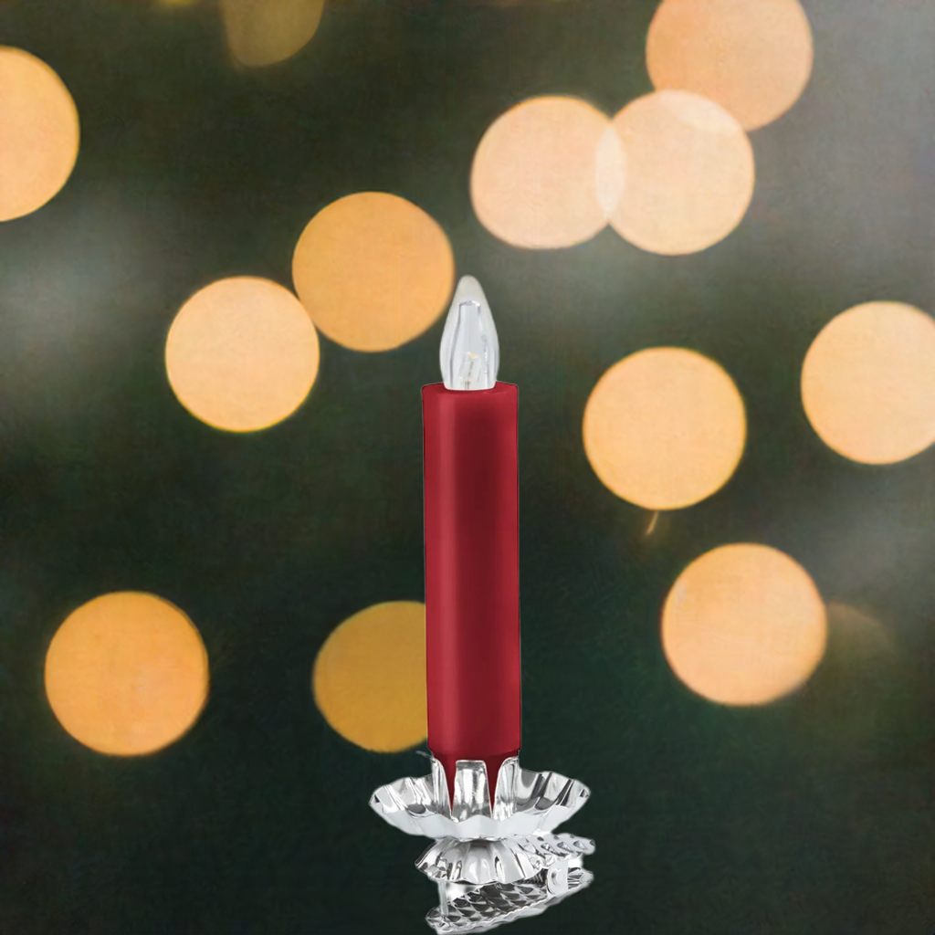12 LED Christmas tree candles, red 