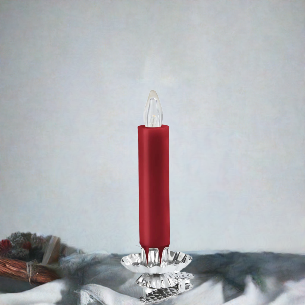 12 LED Christmas tree candles, red 