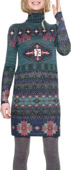 Desigual Women's elastic knitted short dress, multi-colored