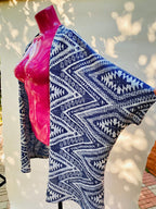 Women's knitted cardigan Haylis, blue-white