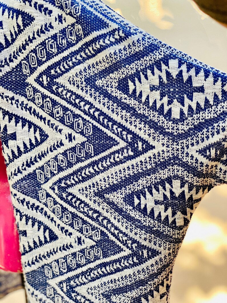 Women's knitted cardigan Haylis, blue-white