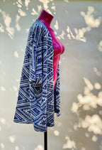 Women's knitted cardigan Haylis, blue-white
