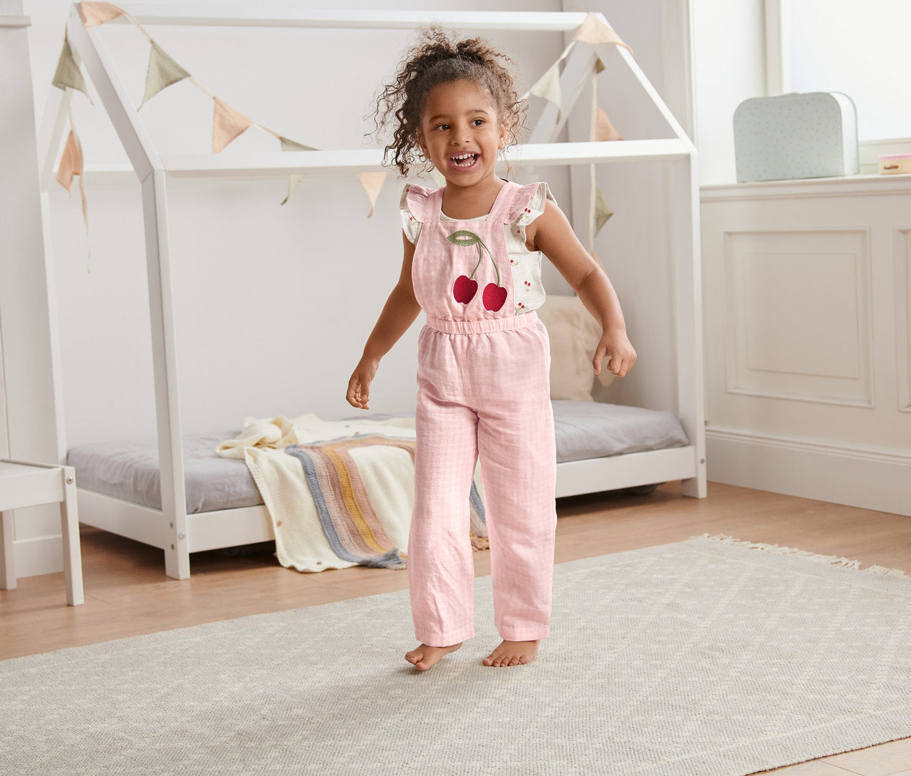 Organic cotton and linen jumpsuit for girls 