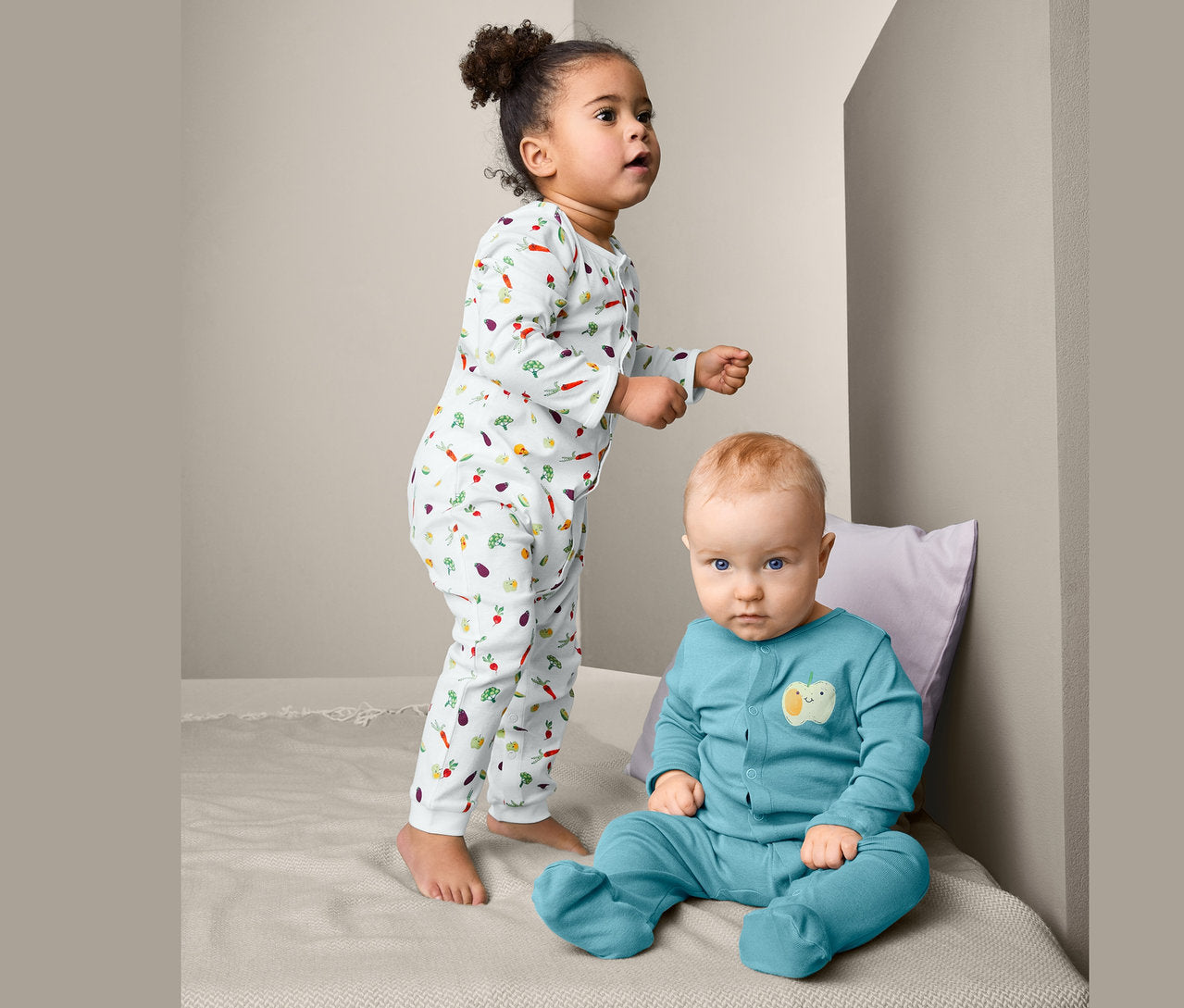 Set of 2 children's long-sleeved T-shirts, blue 