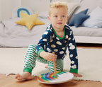 Set of 2 children's long-sleeved T-shirts, blue 