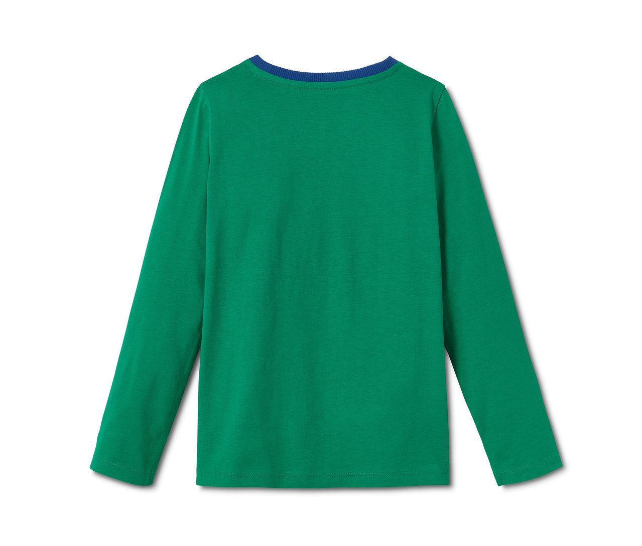 Set of 2 children's long-sleeved T-shirts, blue and green 