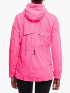 Дамско ветроустойчиво яке за бягане, сигнално розово
