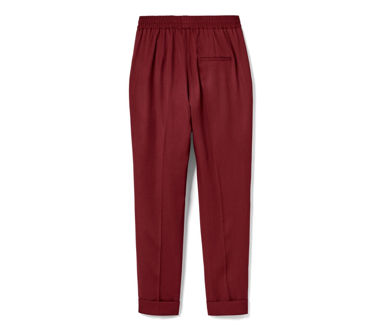 Women's merino wool trousers, burgundy