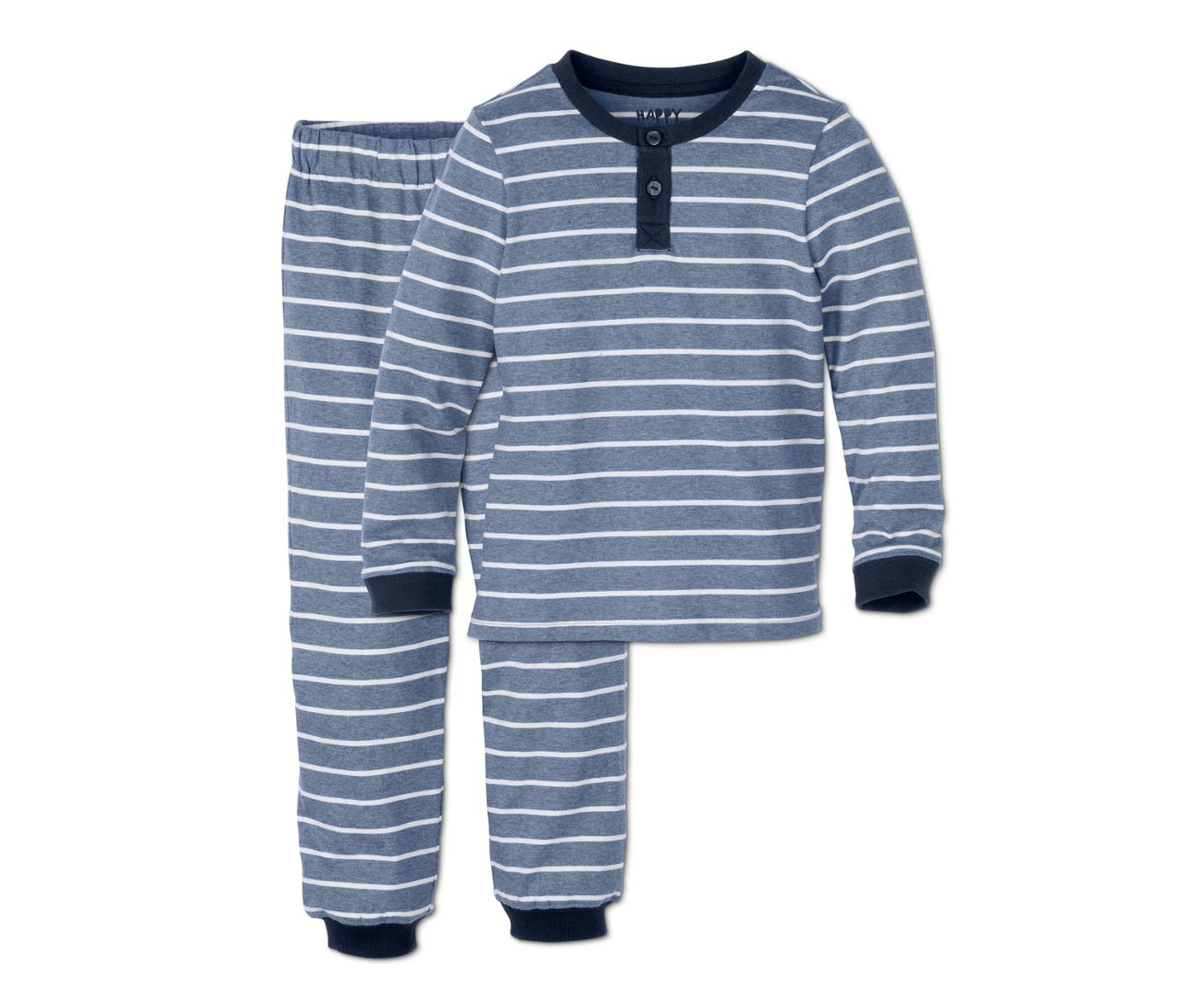 Children's cotton pajamas for boys, blue and white stripes