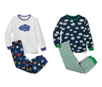 Set of 2 children's long-sleeved T-shirts, blue 