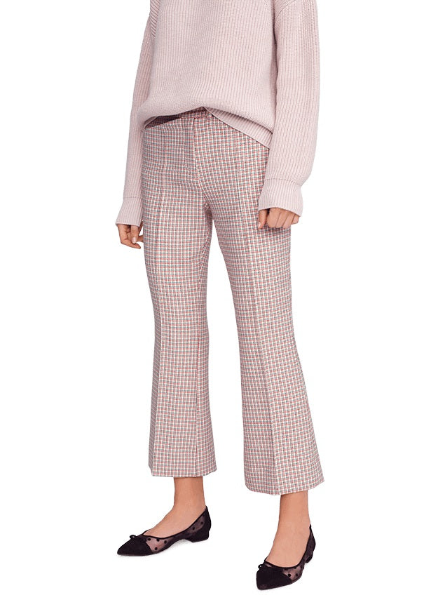 Riani Women's 7/8 high-waisted trousers, checked-pink