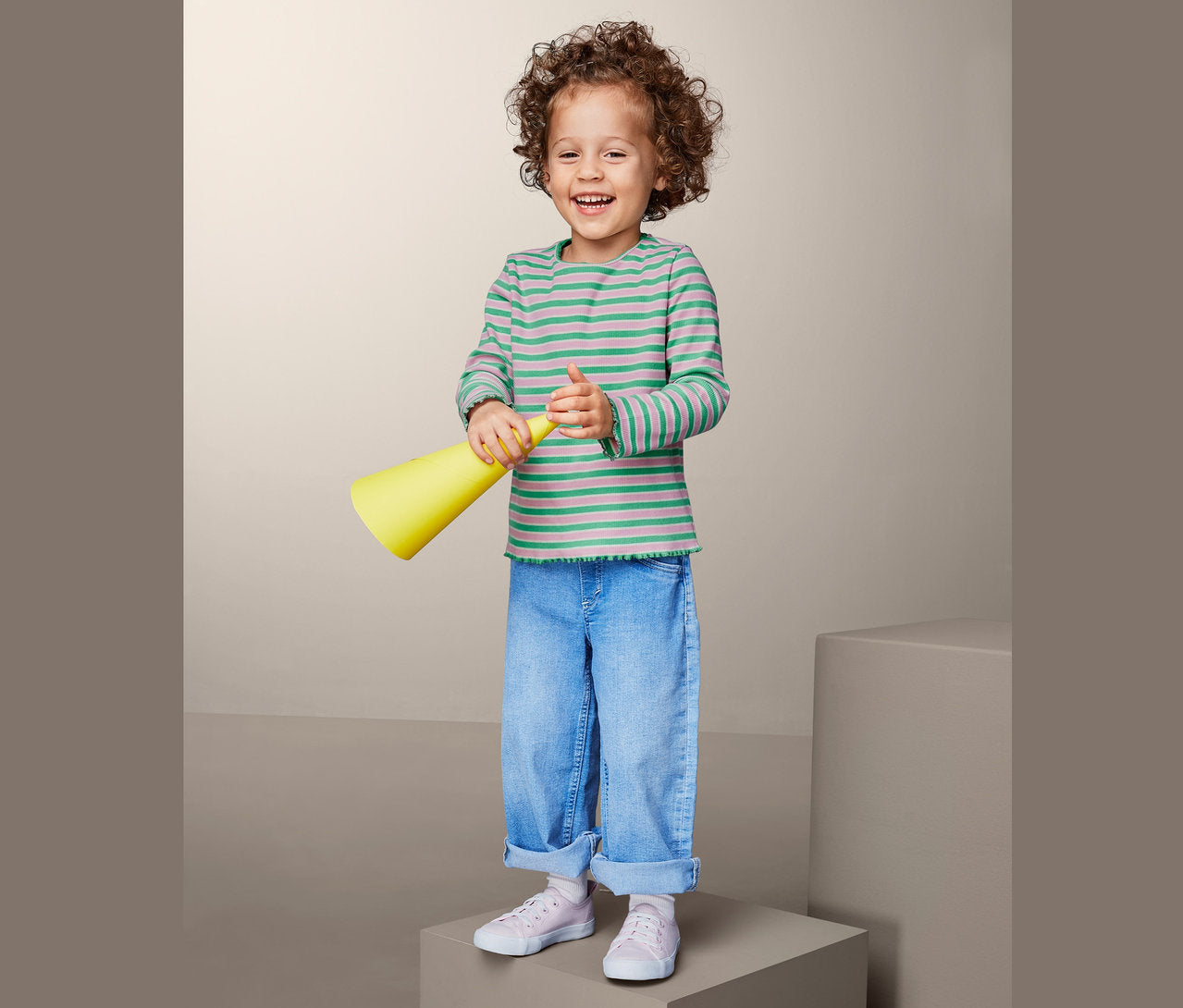 Children's cotton blouse with long sleeves, multi-colored 