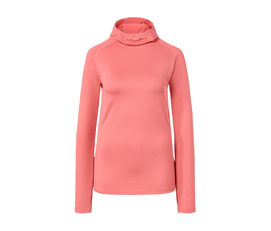 Спортен дамски суитчърт с качулка, розов