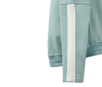 Children's cotton sweatshirt with hood, blue/multicolored 