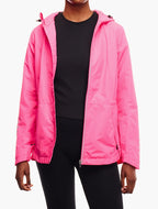 Дамско ветроустойчиво яке за бягане, сигнално розово