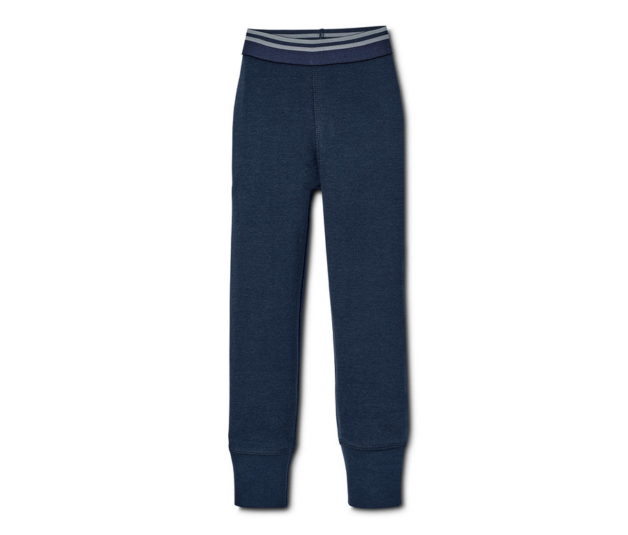 Set of 2 children's elastic cotton leggings, blue 