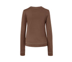 Cotton sports blouse with long sleeves, nude color 