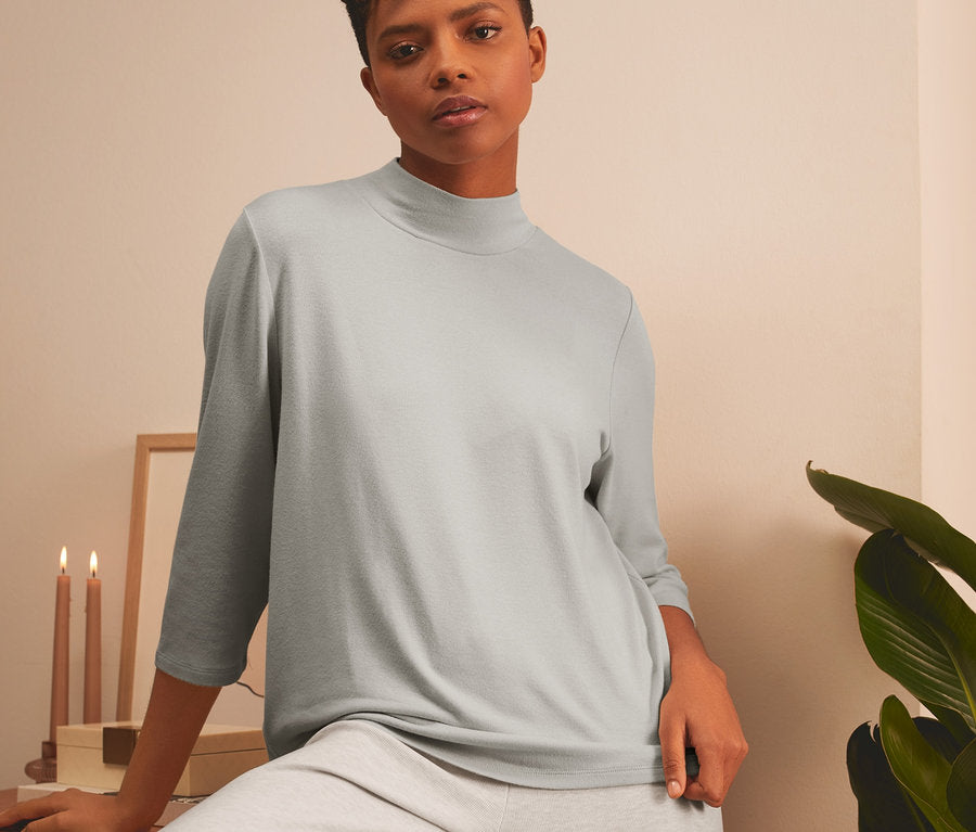 Дамска блуза с 3/4 ръкав, бежова