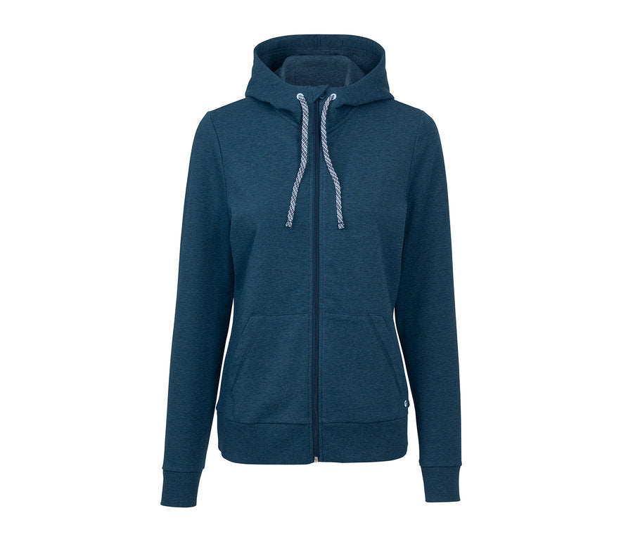 Дамски  спортен суитчърт с качулка, тъмно син