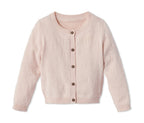 Cotton children's cardigan made of fine knit, pink 