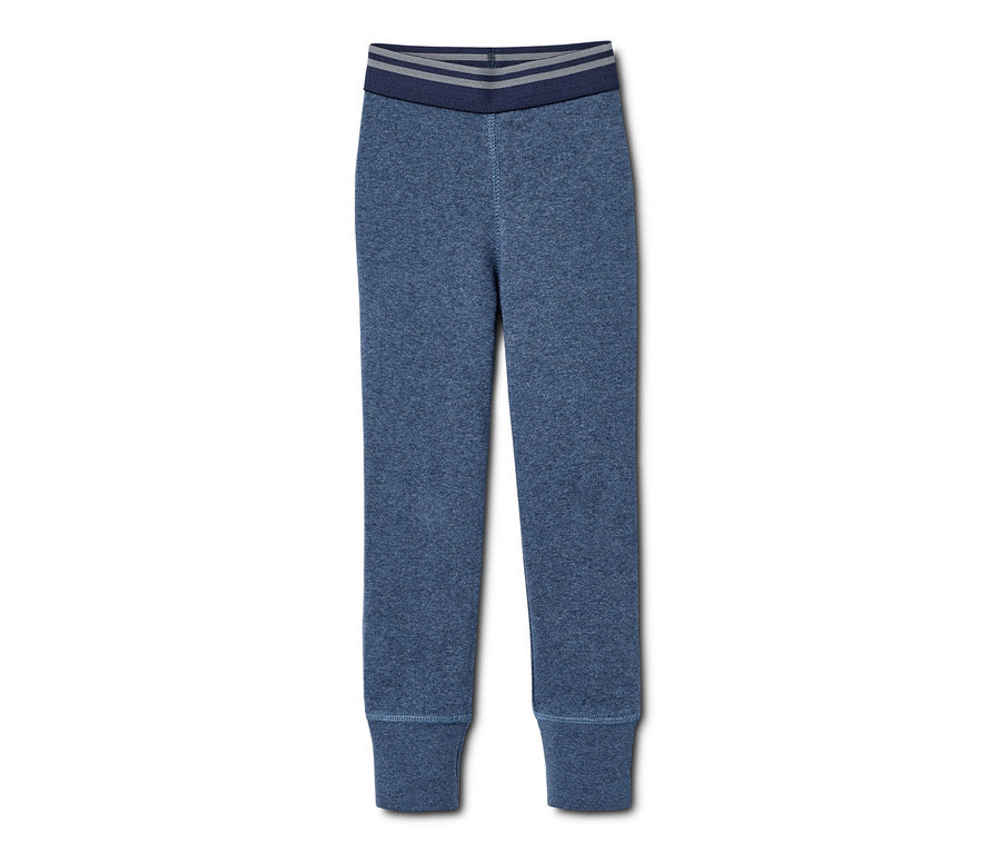Set of 2 children's elastic cotton leggings, blue 