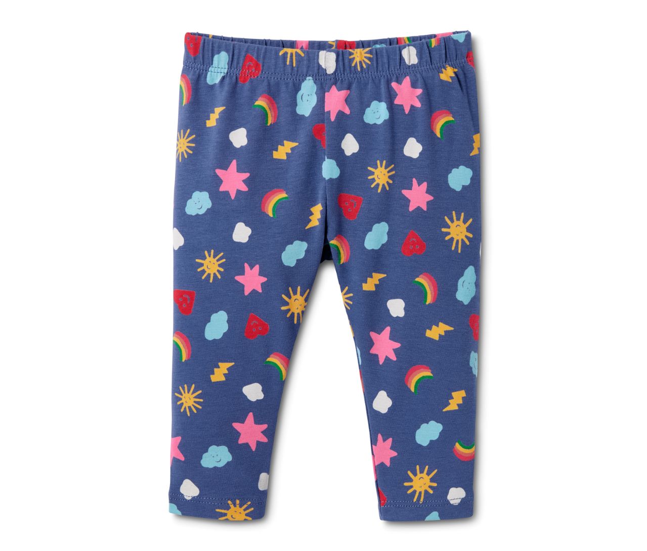 Set of 5 children's elastic cotton leggings 