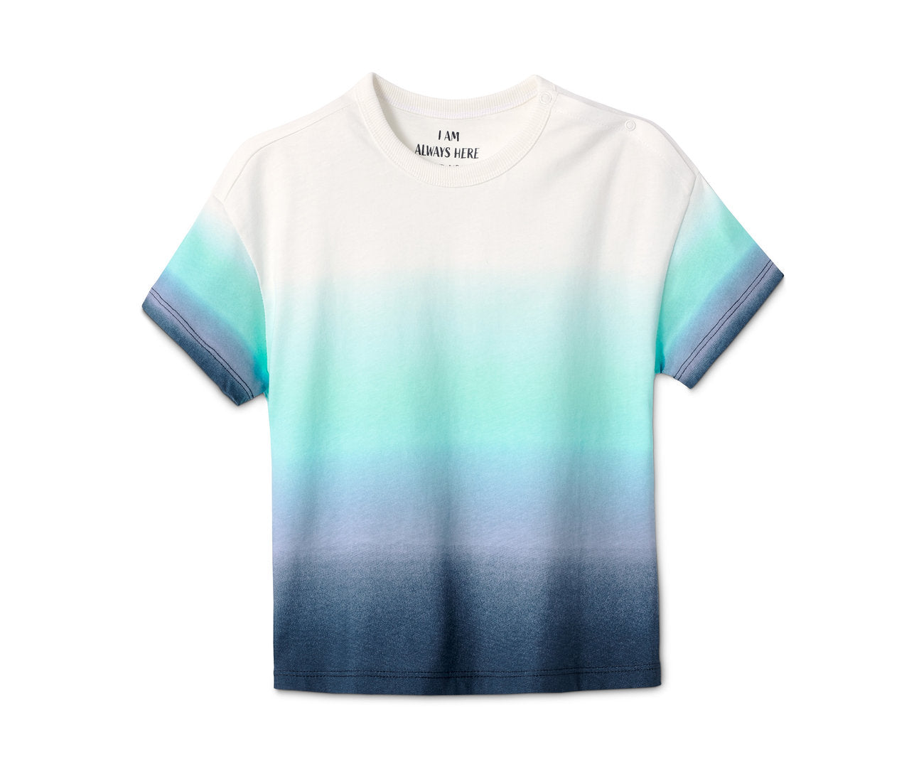 Children's T-shirt for boys made of organic cotton, white-turquoise-blue 