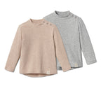 Set of 2 children's long-sleeved T-shirts, blue 