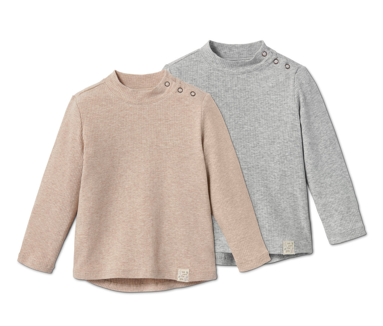 Set of 2 children's long-sleeved T-shirts, blue 
