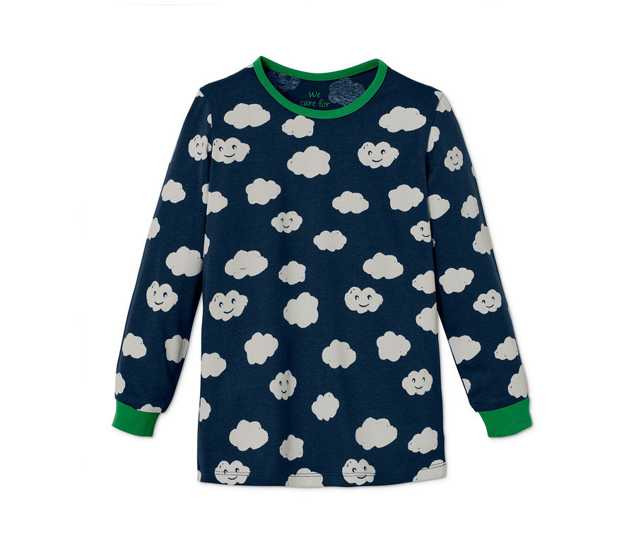 Set of 2 children's long-sleeved T-shirts, blue 