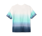 Children's T-shirt for boys made of organic cotton, white-turquoise-blue 
