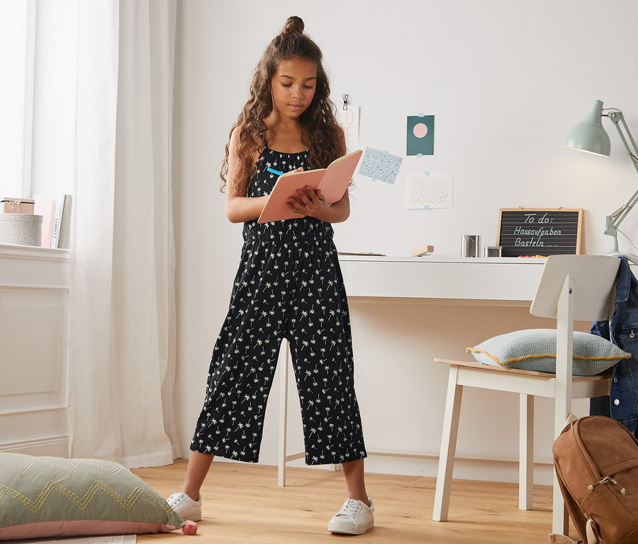 Denim overalls for girls made of organic cotton 