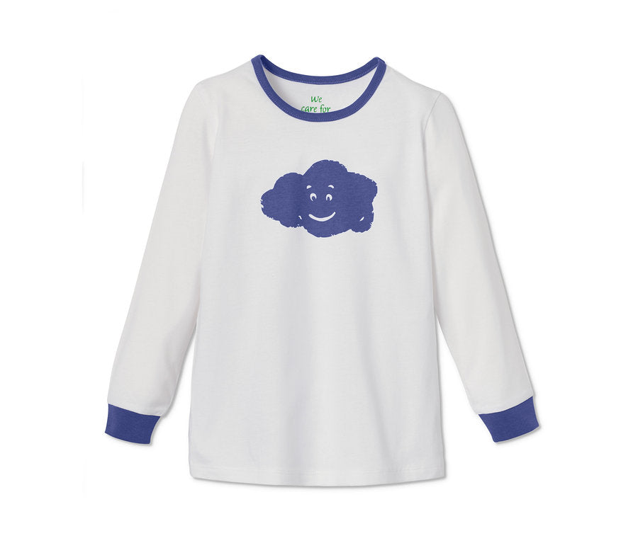 Set of 2 children's long-sleeved T-shirts, blue 
