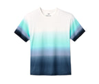 Children's T-shirt for boys made of organic cotton, white-turquoise-blue 