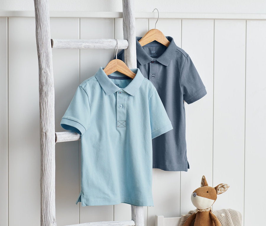 Set of 2 organic cotton children's t-shirts, blue 