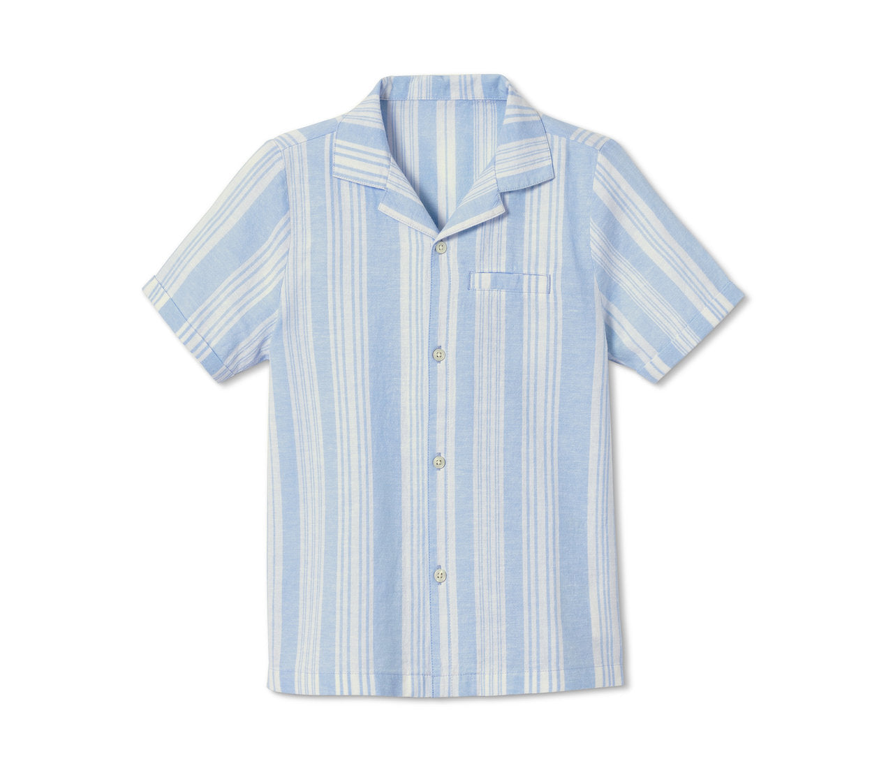 Children's short-sleeved shirt made of cotton and linen 