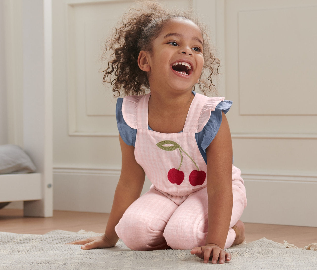 Organic cotton and linen jumpsuit for girls 