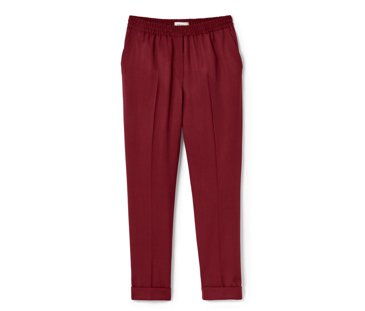 Women's merino wool trousers, burgundy