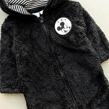 Disney Baby Children's plush jumpsuit with Mickey Mouse print, black