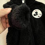 Disney Baby Children's plush jumpsuit with Mickey Mouse print, black