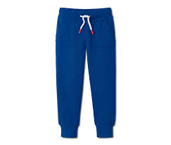 Children's cotton pants for boys, blue 