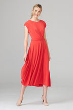 JOSEPH RIBKOFF Summer flared elastic dress, orange