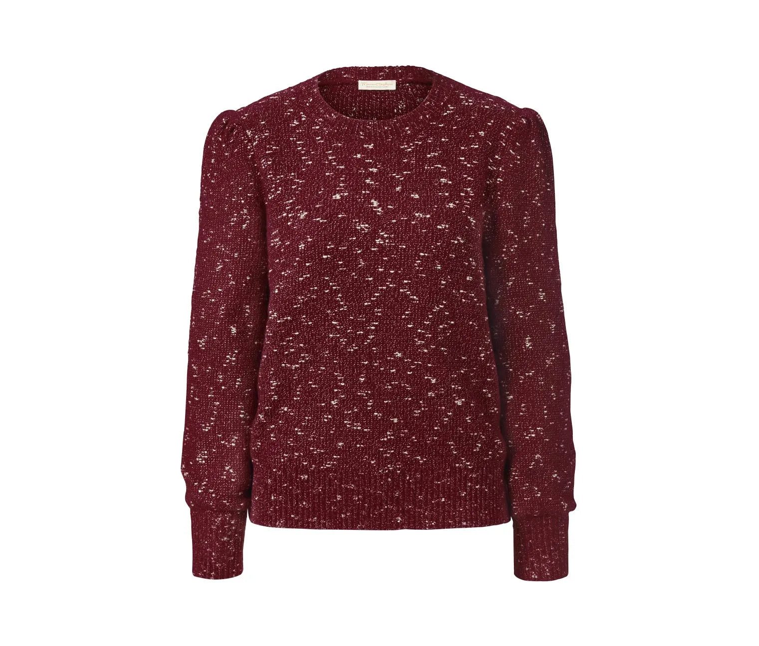 Women's round neck sweater, dark red